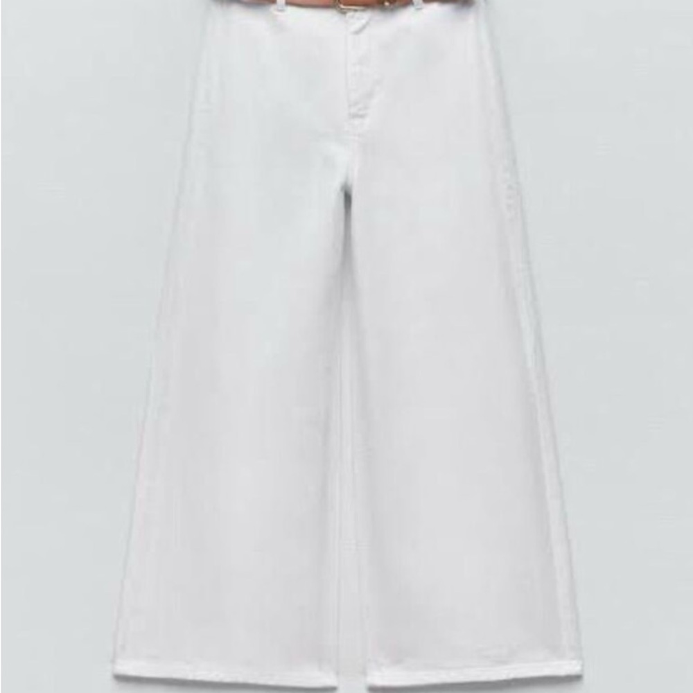 Zara Wide Leg White Denim 🤍